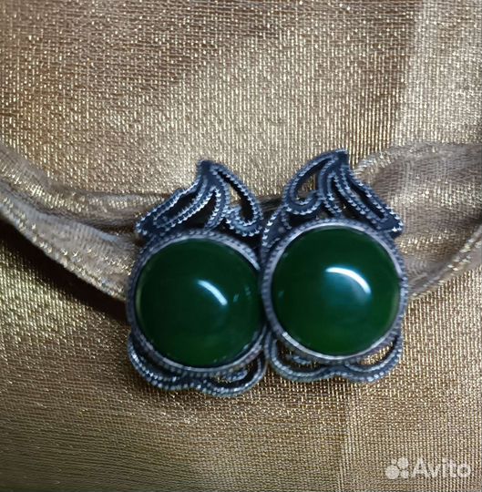 Винтажные серьги с агатом