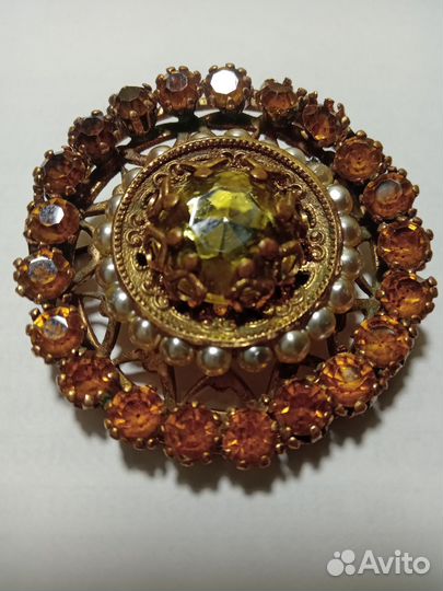 Брошь винтажная чехия