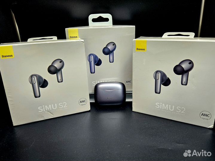 Беспроводные наушники Baseus simu ANC S2. Новые