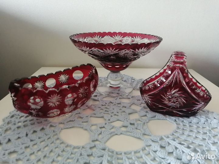 Конфетницы (цветной хрусталь) Германия