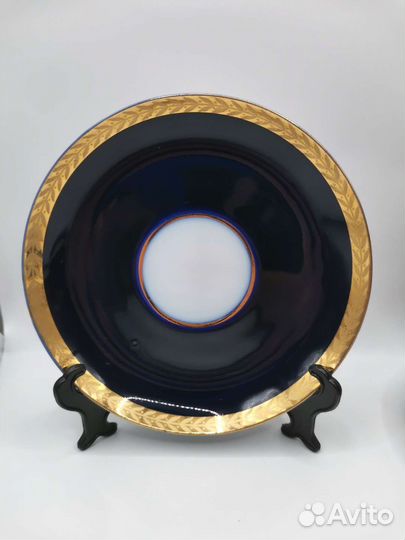 Чайная пара Кобальт Позолота лфз СССР