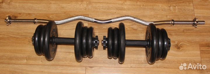 Штанга общим весом 45 кг + два ган грифа в подарок