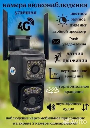 Камера видеонаблюдения уличная с симкартой 4 G