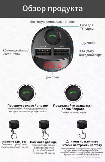 Новый трансмиттер + зарядное устройство для авто