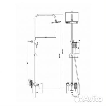 Душевая система Diadonna D78-335116HG черный