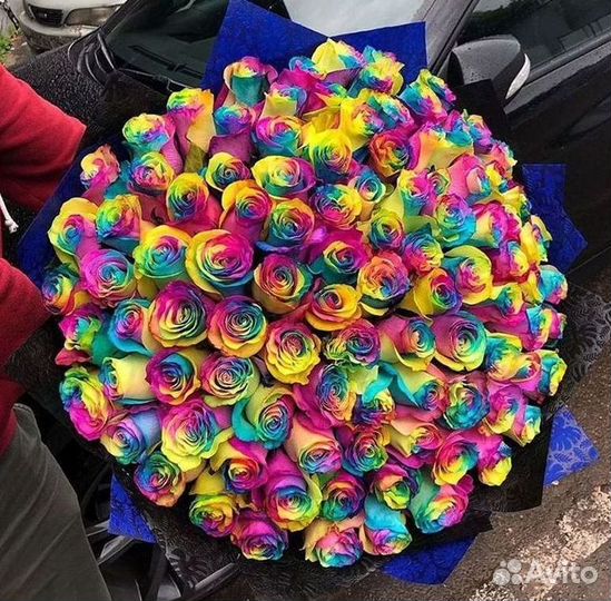 Радужные розы Букеты с доставкой