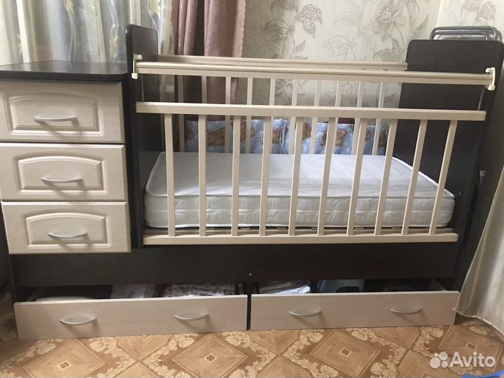 Детская кровать трансформер с матрасом бу