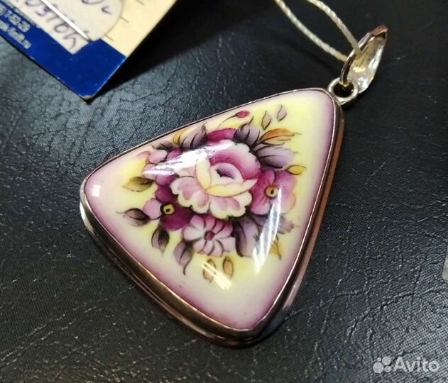 Финифть в Серебре Фабричная Подвеска Проба Новая