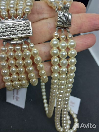 Бусы и браслет из жемчуга(стекло)