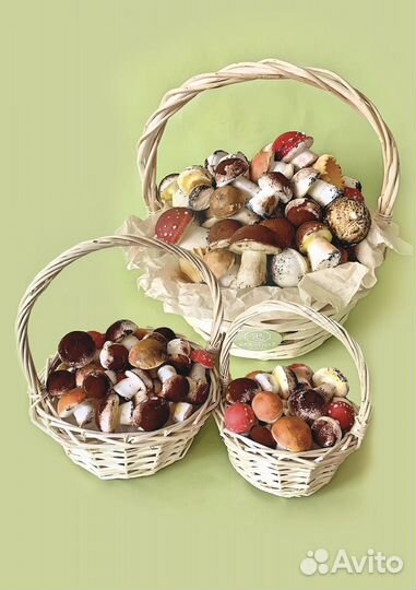 Из зефира грибы, грибная корзина