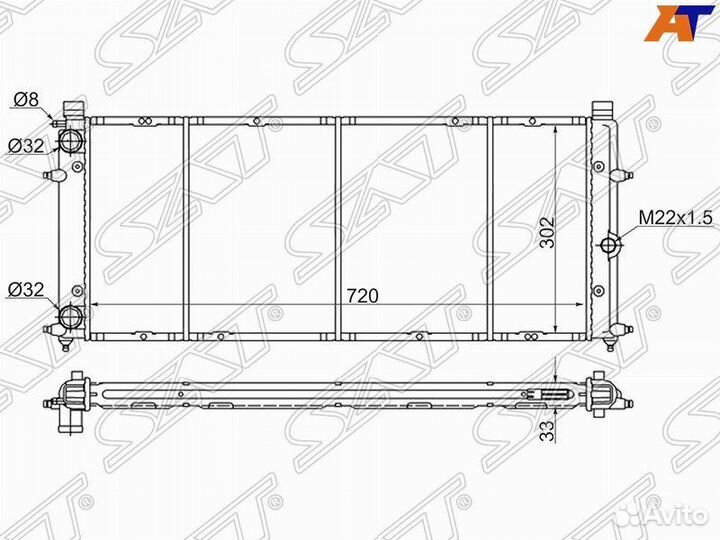 Радиатор охлаждения двигателя SG-VW00T4 VW Transpo