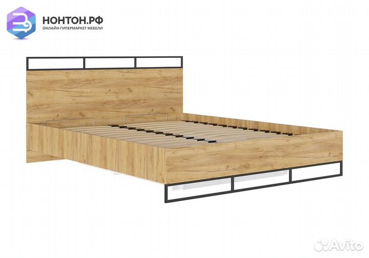 Кровать Лофт 1.6 м дуб крафт золотой