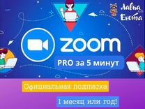 Zoom Pro подписка за 5 минут/зум про 1-12 месяцев