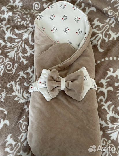 Конверт одеяло на выписку с комбинезоном
