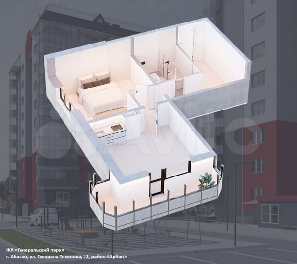 2-к. квартира, 56,4 м², 3/9 эт.