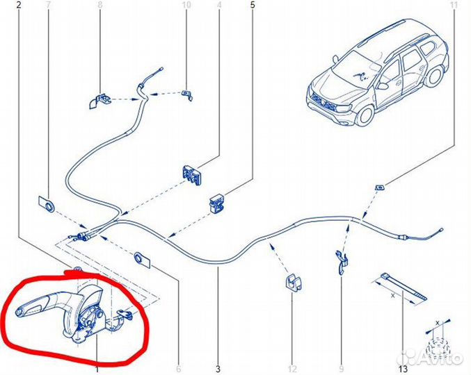 Рычаг ручного тормоза Renault Duster HJD