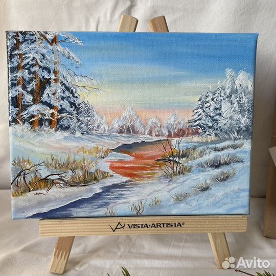 Картина Зимний пейзаж. Подарок на Новый Год