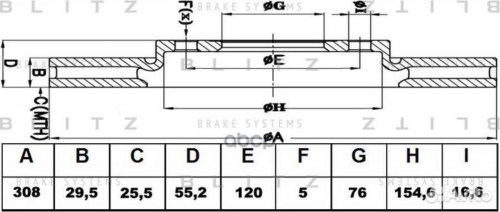 Диск тормозной VW T5/multivan/touareg 03- перед