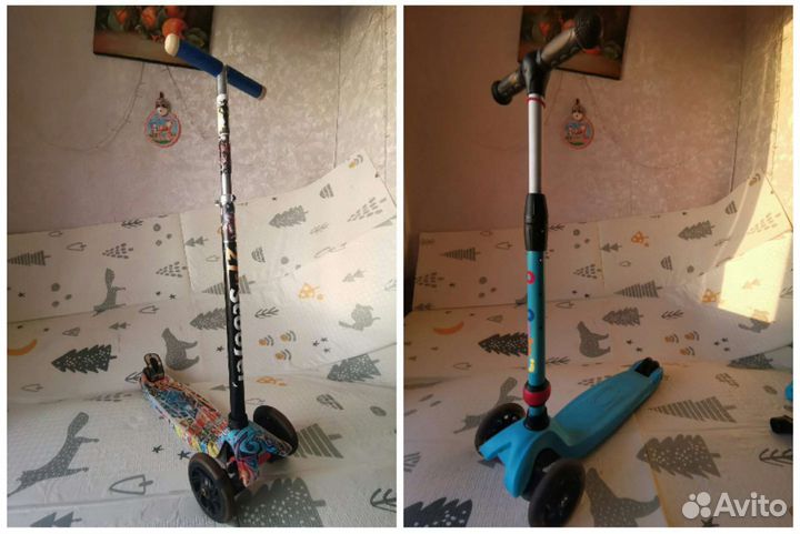 Самокат детский и беговел и шлем