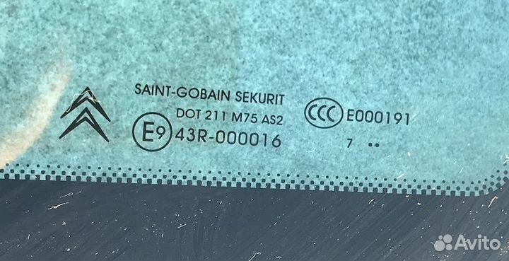 Ситроен С4 Пикассо Стекло кузова левое переднее