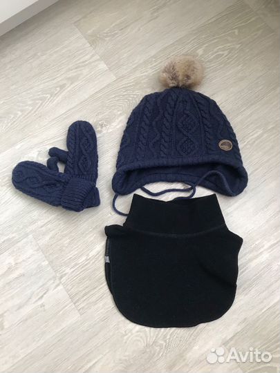 Комплект шапка шарф руковицы демисезон зима H&M