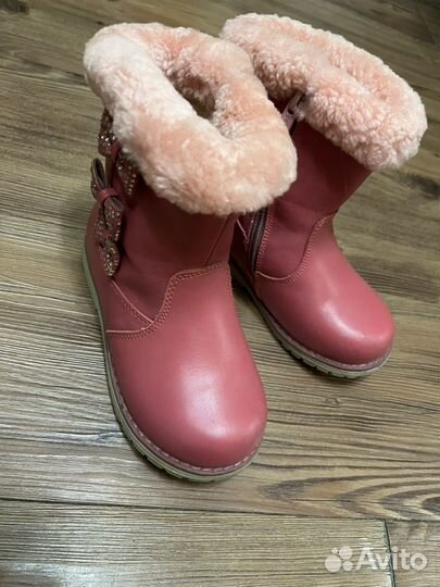Сапоги кожаные зимние для девочки 27 размер