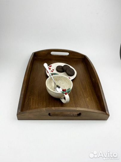 Поднос деревянный с ручками в Щёлково