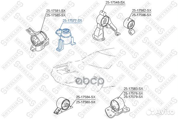 25-17577-SX подушка двигателя правая Mitsubish