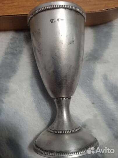 Рюмка серебро 875 с золочением