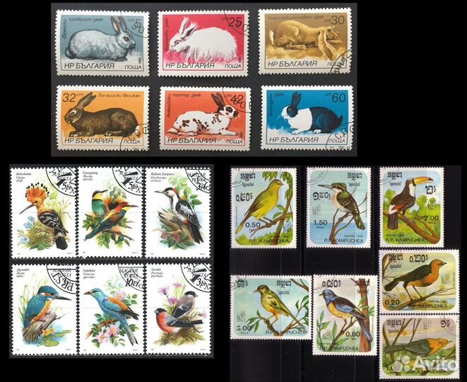 Почтовые марки.Гашеные