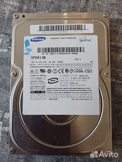 Жесткий диск HDD Samsung SP0411N