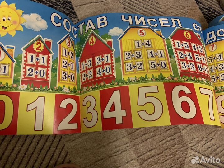 Обучающий плакат-полоска лента цифр