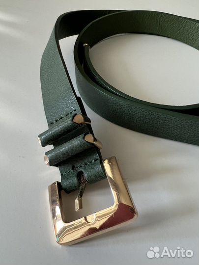 Ремень женский натуральная кожа зеленый