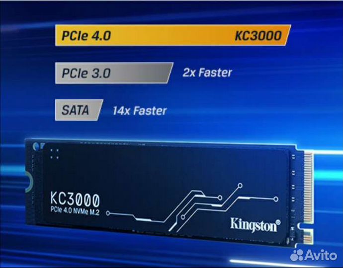 SSD M2 NVMe PCIe 4.0 Kingston KC3000 2TB 7000 мб/с