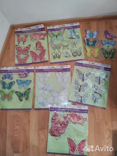 Наклейки бабочки декоративные в интерьер