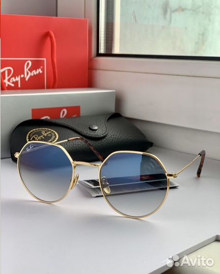 Солнцезащитные очки ray ban Jack голубые