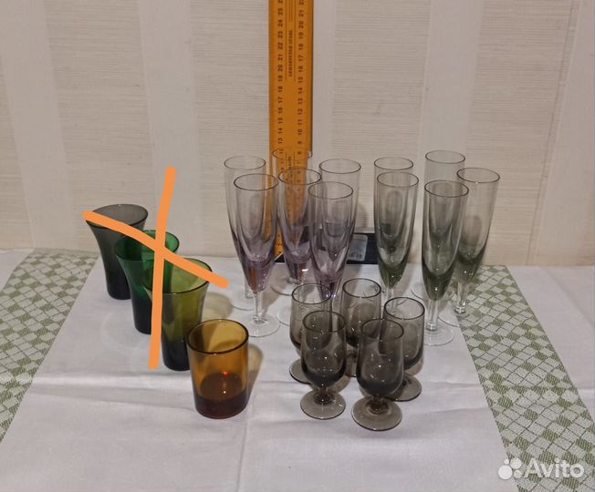 Цветное стекло рюмки стопки