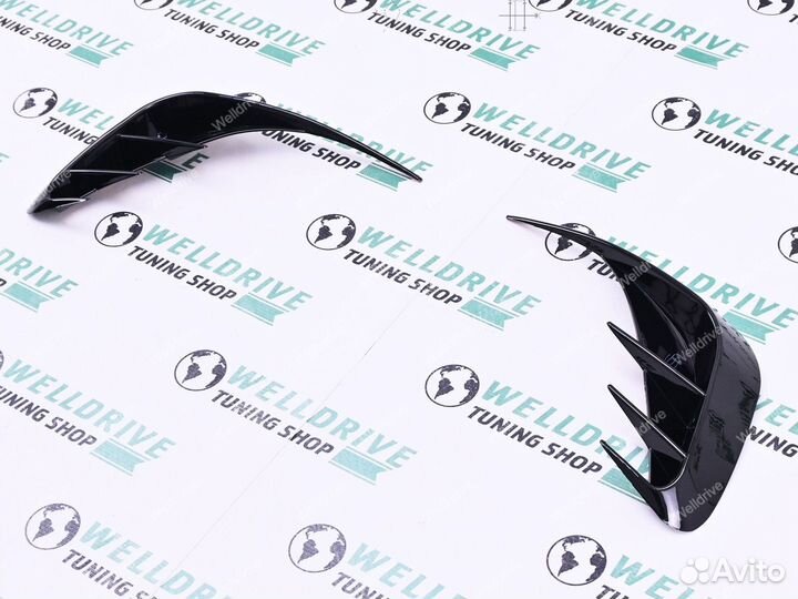 Жабры в задний бампер BMW 3 G21 pre lci черные