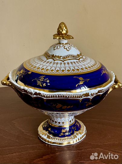 Антикварный соусник. Кобальт. Англия