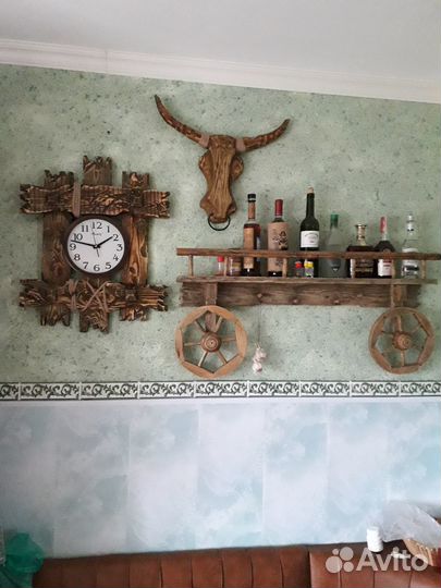 Деревянные часы под старину