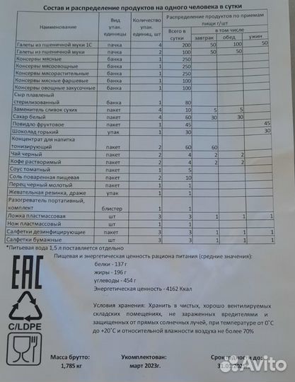 Ирп сухпай сухой паек мчс