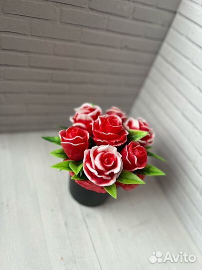 Букет роз из мыла