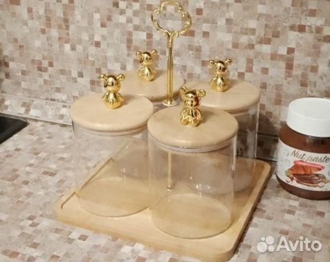 Набор из 4-х банок для сыпучих продуктов