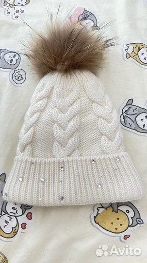 Новая Шапка зимняя для девочки с натур.мехом
