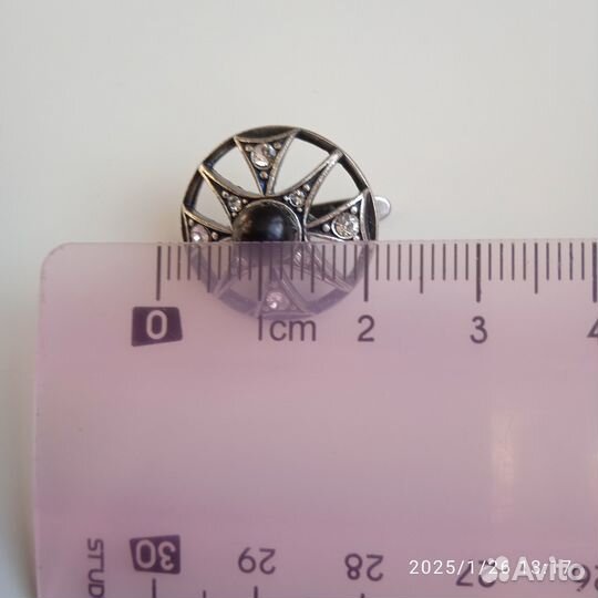 Комплект с шунгитом (серьги+кольцо) бижутерия