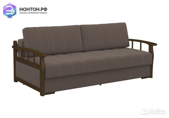 Диван еврокнижка шагающая Барон коричневый