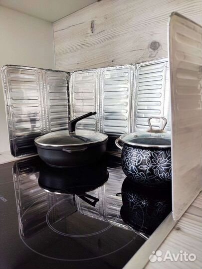 Защитный экран для плиты от брызг из фольги