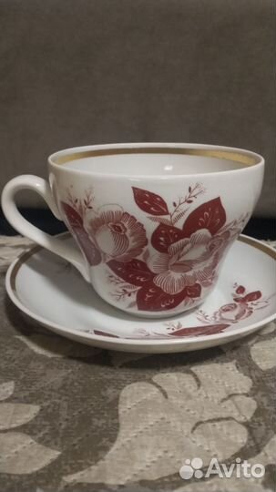 Чашка с блюдцем времён СССР