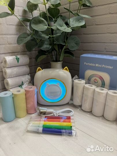 Портативный мини принтер с подсветкой
