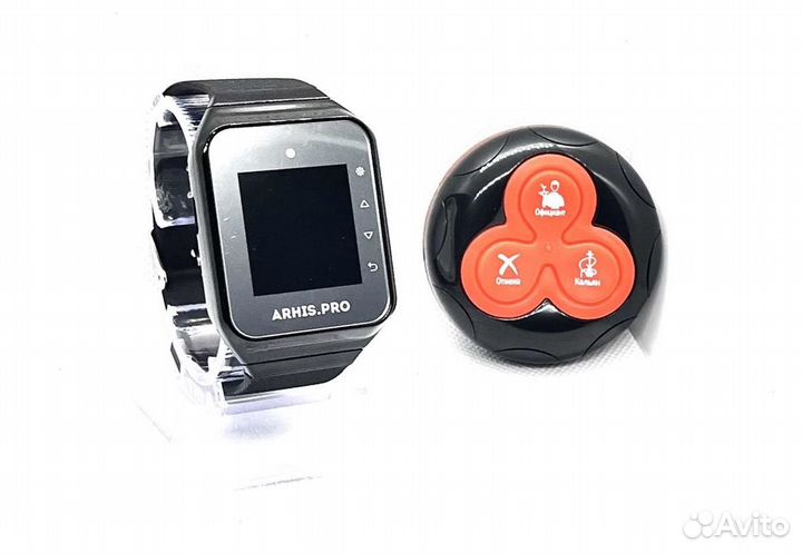 Кнопка вызова официанта с часами для кафе, баров